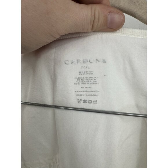 Carbon 38 Eyelet Kimono Robe Women M/L White Swim Cover Beach Coastal Waist Tie - Picture 4 of 7